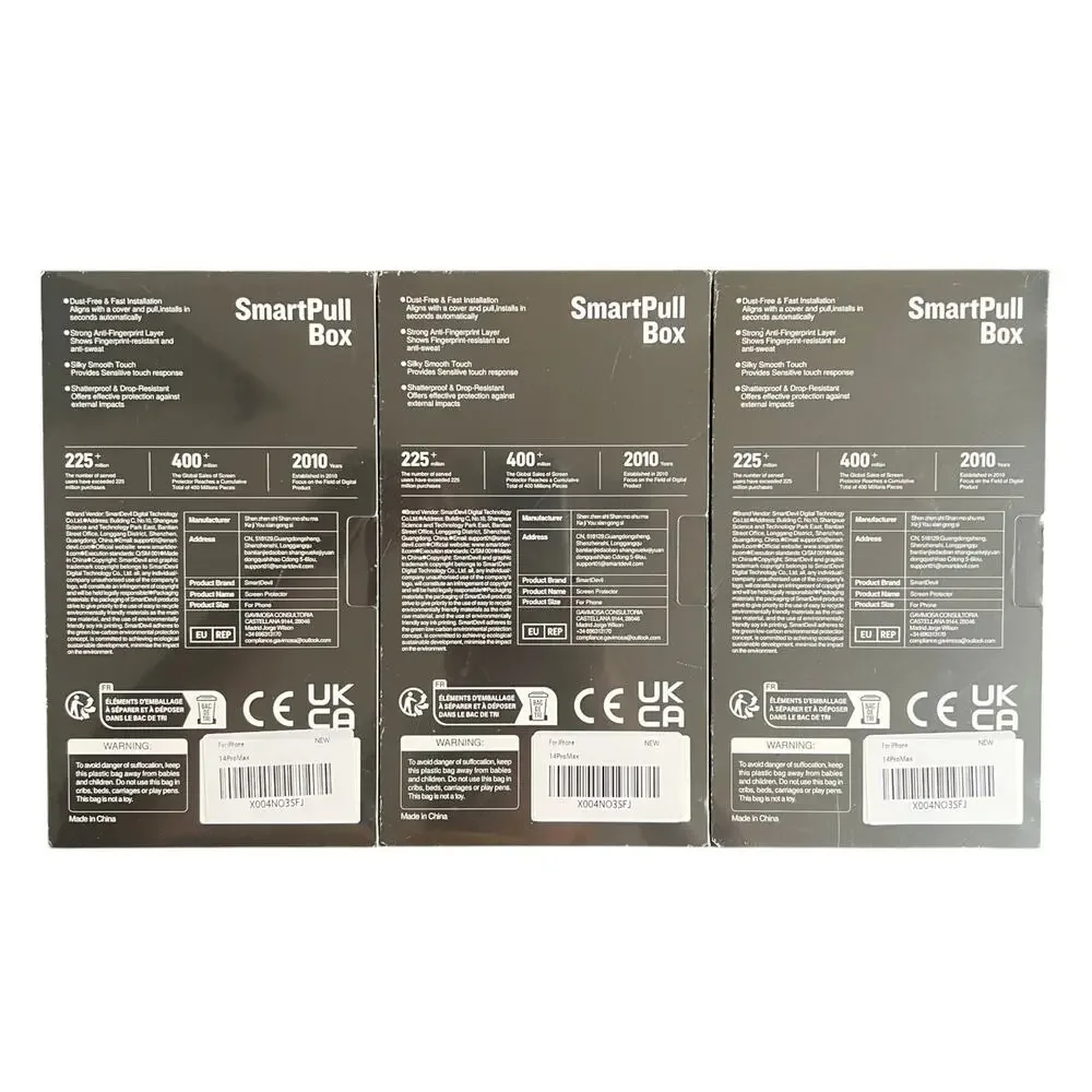 Lot 3 SmartDevil SmartPull Box Tempered Glass Screen Protector-iPhone 14 Pro Max